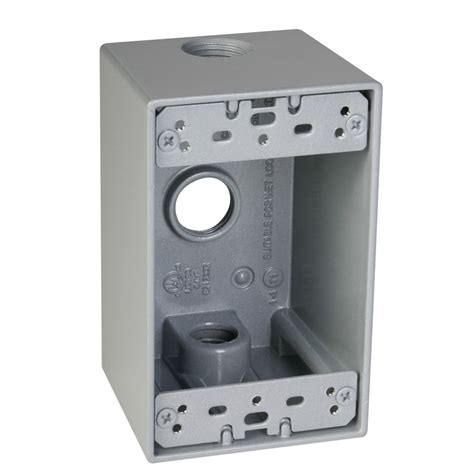 aluminum electrical outlet box|single gang electrical box metal.